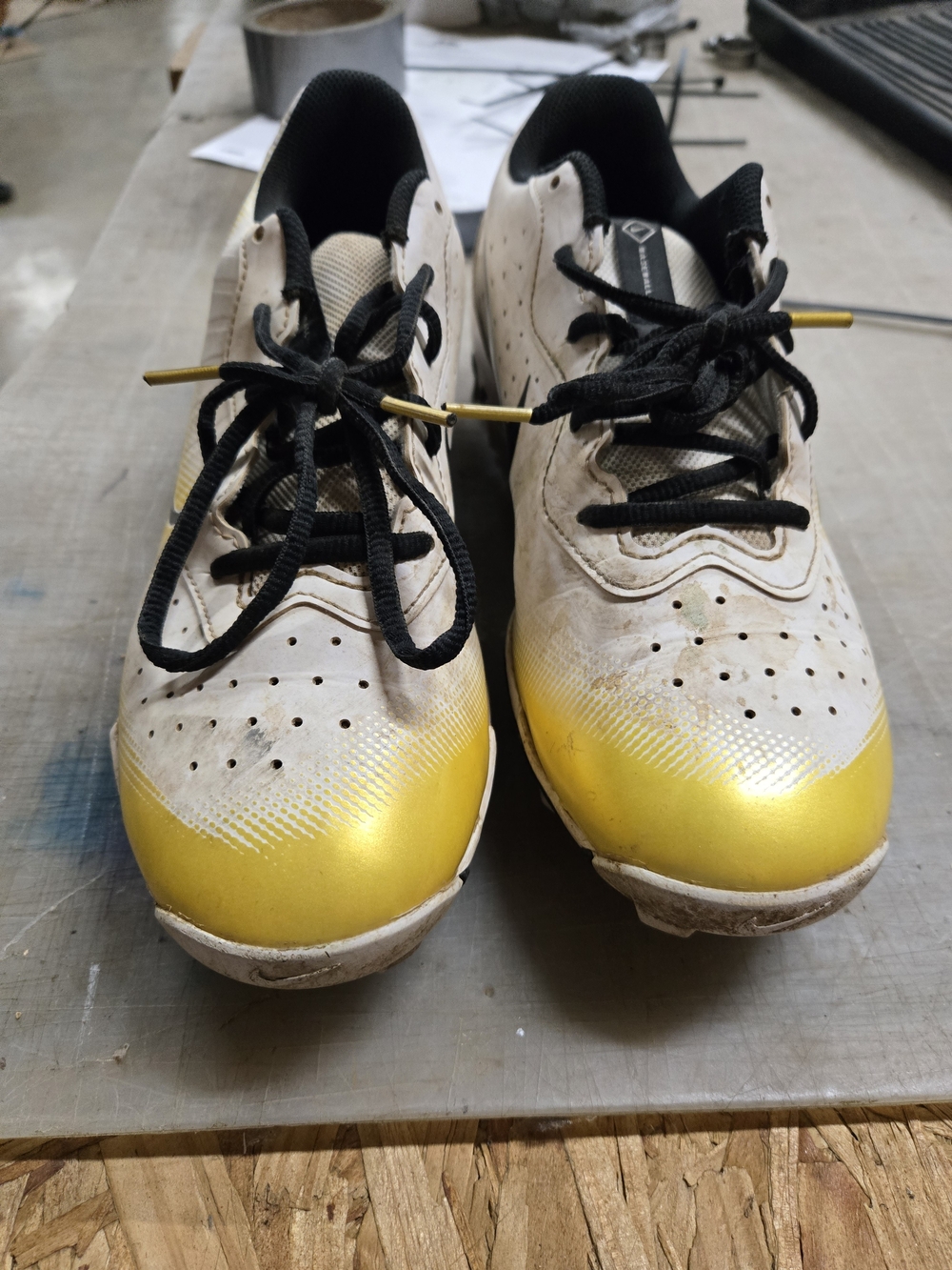 Nike White and Yellow Men’s Sneakers